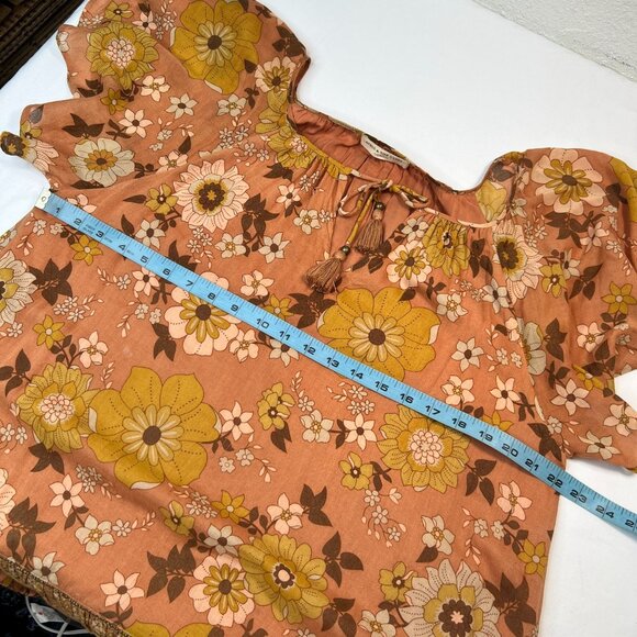 Spell & the Gypsy Collective Buttercup Mini Dress Sunrise Caramel Belted Small - Picture 7 of 16